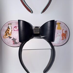 Dooney & Bourke Pink Cat Print Minnie-Style Ears with Black Bow